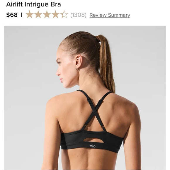 Alo Yoga Airlift Intrigue Bra in Black Size S - Picture 5 of 5